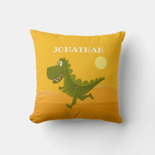 Cartoon Funny Cute Dinosaur Jurassic Throw Pillow