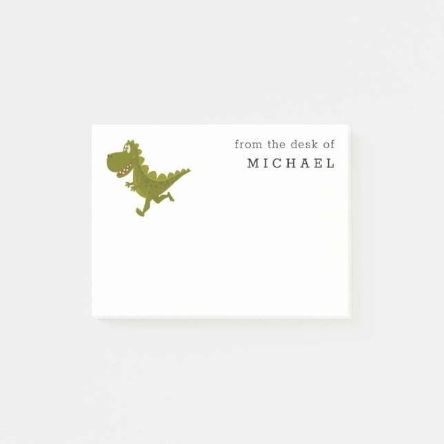 Cartoon Funny Dinosaur Jurassic Post-It Notes (Front)