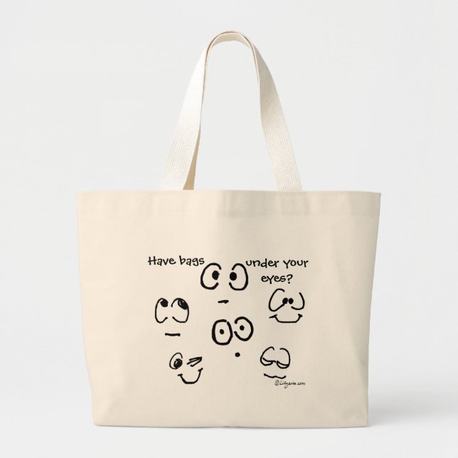 Cartoon Funny Face Eyes Tote Bag (Front)