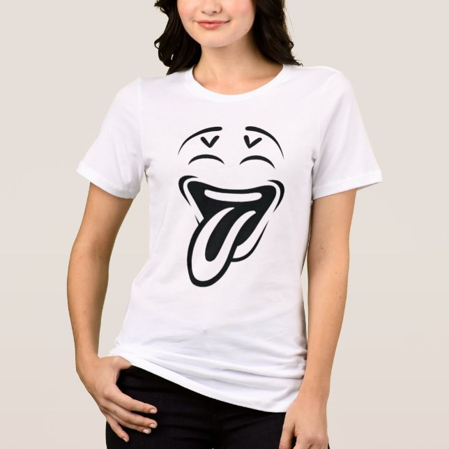 Cartoon Funny Face Tri-Blend Shirt (Front)