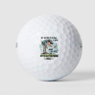 Cartoon Funny Novelty “Get in the Freakin’ Hole” Golf Balls