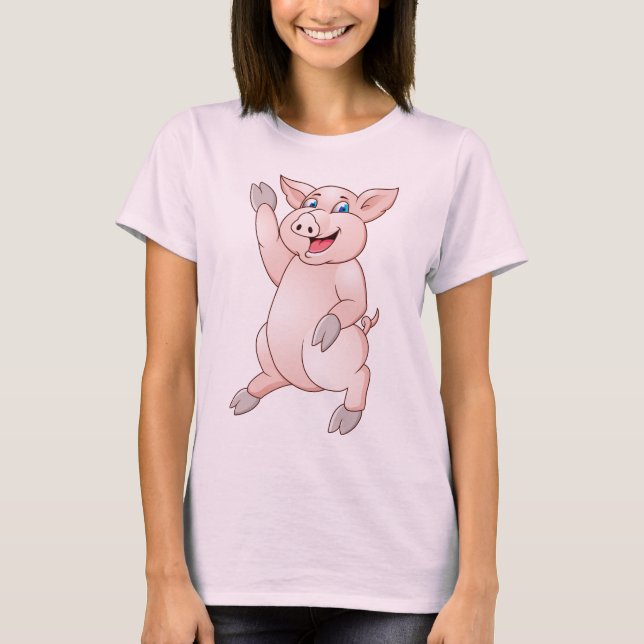 Cartoon funny pig t-shirt (Front)