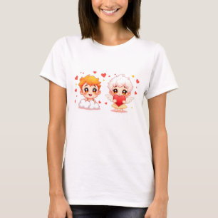 Cartoon funny playing angels for love you T-Shirt