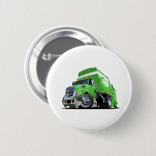 Cartoon garbage truck 6 cm round badge