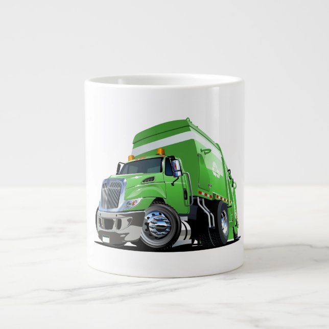 Cartoon garbage truck large coffee mug (Front)