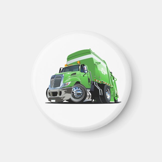 Cartoon garbage truck magnet (Front)