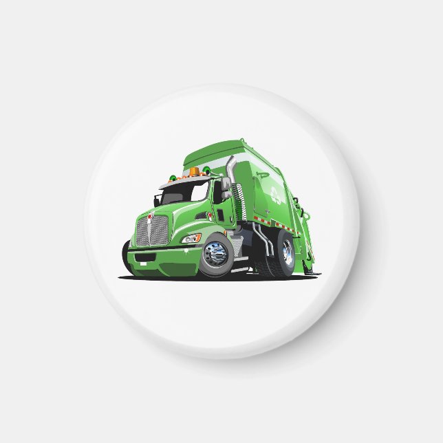 Cartoon garbage truck magnet (Front)