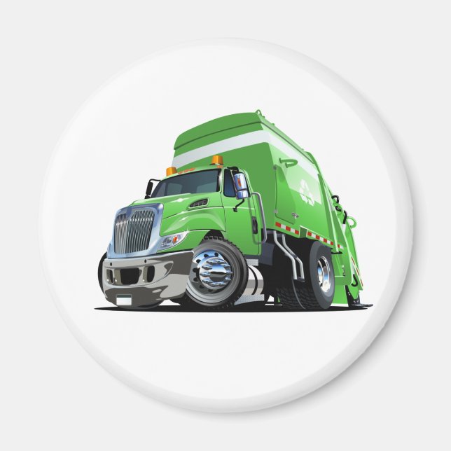 Cartoon garbage truck magnet (Front)
