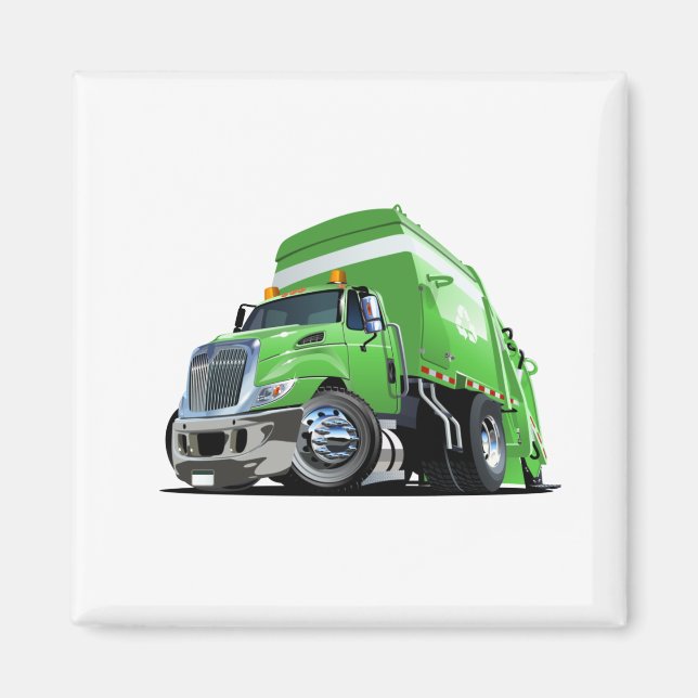 Cartoon garbage truck magnet (Front)