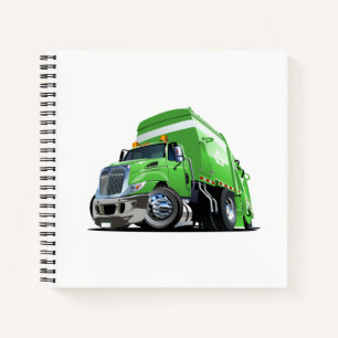 Cartoon garbage truck notebook