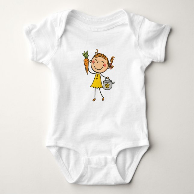 Cartoon Gardening Girl Kids Shirt (Front)