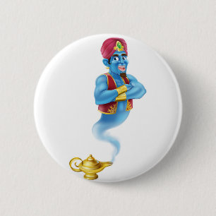 Cartoon Genie 6 Cm Round Badge