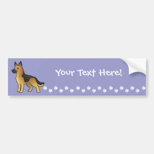 Cartoon German Shepherd Bumper Sticker