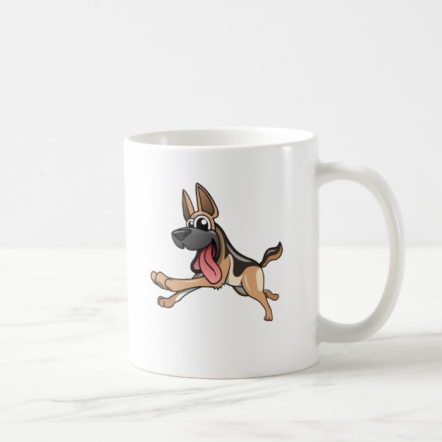Cartoon German Shepherd Coffee Mug (Right)