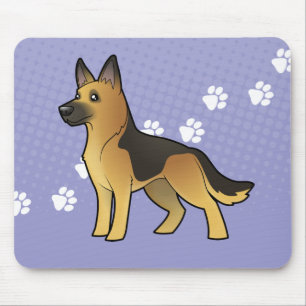Cartoon German Shepherd Mouse Pad
