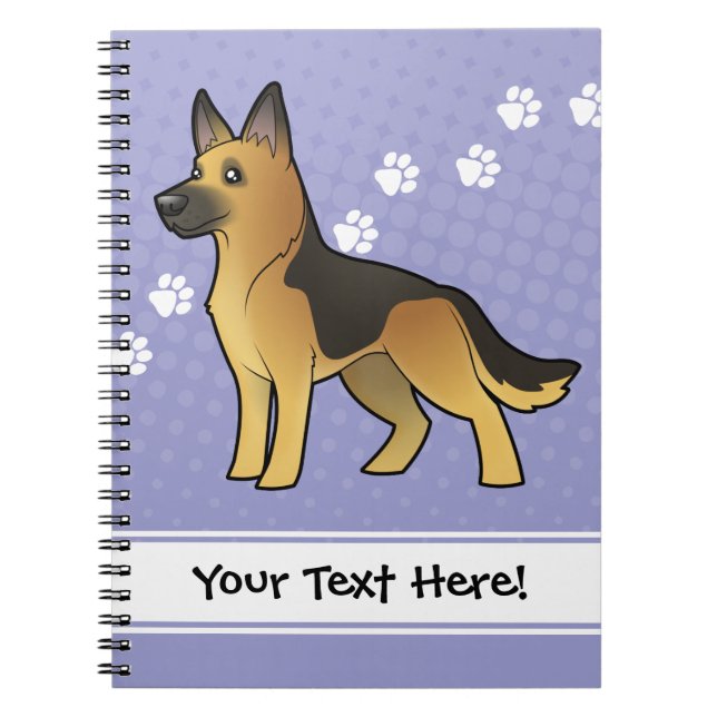 Cartoon German Shepherd Notebook (Front)