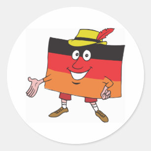 Cartoon Germany Classic Round Sticker