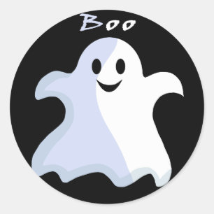 Cartoon Ghost Classic Round Sticker