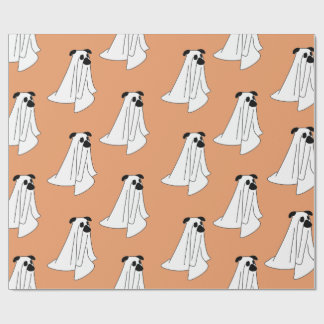 Cartoon Ghost Dog Halloween Wrapping Paper