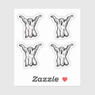 Cartoon Ghost Doodle Custom-Cut Vinyl Stickers