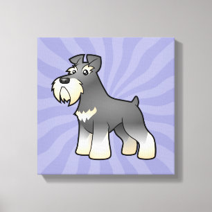 Cartoon Giant/Standard/Miniature Schnauzer Canvas Print