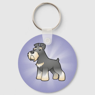 Cartoon Giant/Standard/Miniature Schnauzer Key Ring