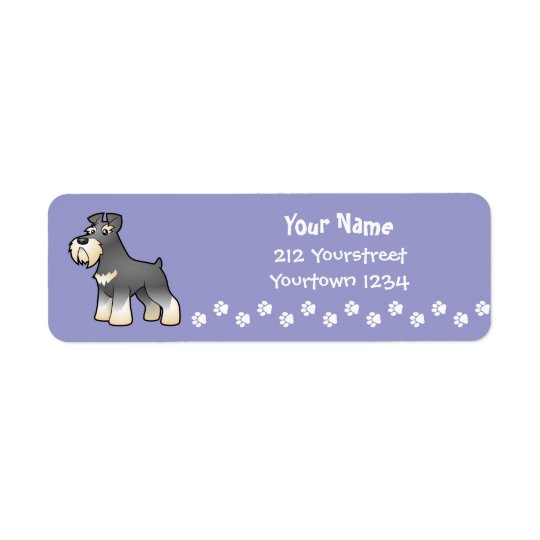 Cartoon Giant/Standard/Miniature Schnauzer Return Address Label