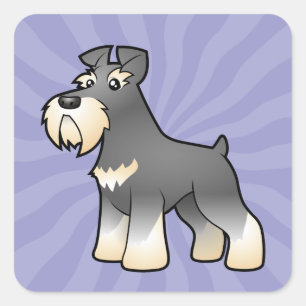 Cartoon Giant/Standard/Miniature Schnauzer Square Sticker