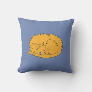 Cartoon Ginger Cat curled up Cushion