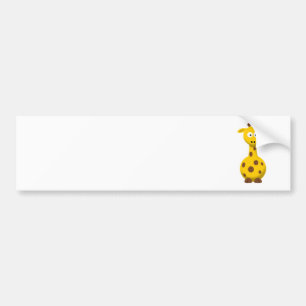 Cartoon Giraffe Bumper Sticker