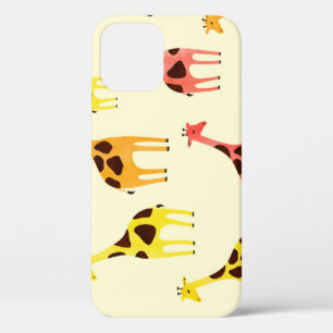 Cartoon Giraffe: Colorful Vintage Pattern. iPhone 12 Case