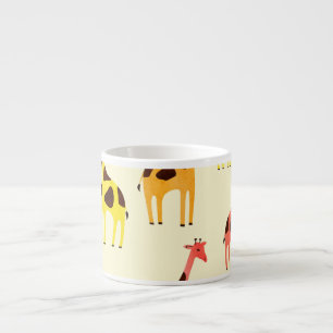 Cartoon Giraffe: Colourful Vintage Pattern. Espresso Cup