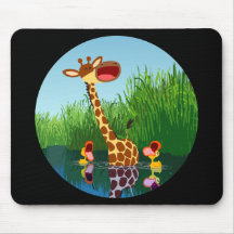 Cartoon Giraffe&Ducks (through telescope) Mousepad