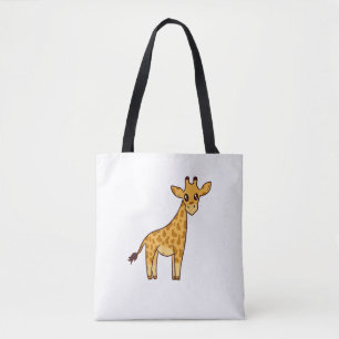 Cartoon Giraffe I Kids I Toddler Giraffe Tote Bag