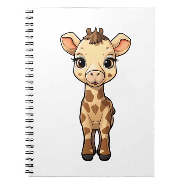 Cartoon giraffe illustration notebook (Front)