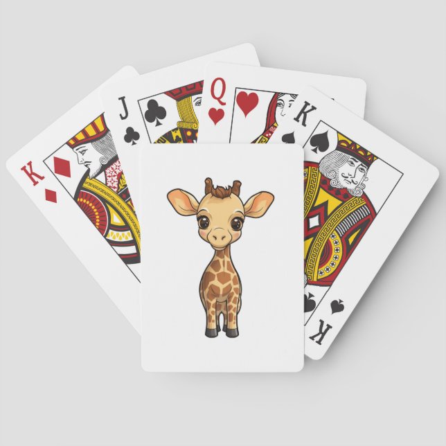 Cartoon giraffe illustration playing cards (Back)