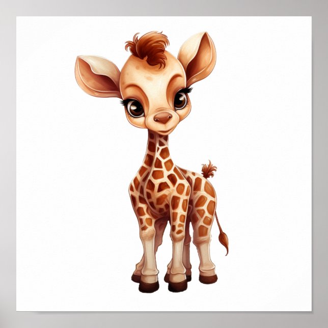 Cartoon giraffe illustration poster (Front)