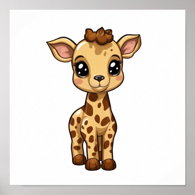 Cartoon giraffe illustration poster (Front)
