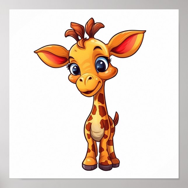 Cartoon giraffe illustration poster (Front)