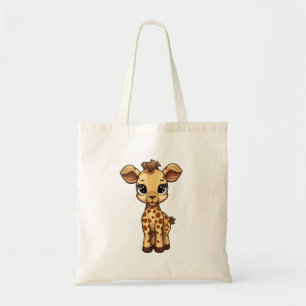 Cartoon giraffe illustration tote bag