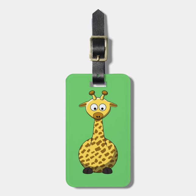 Cartoon Giraffe Luggage Tag (Front Vertical)