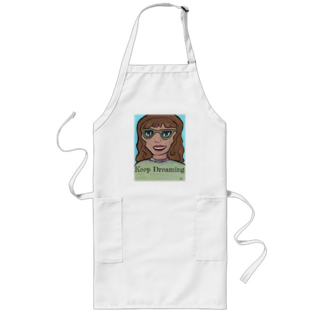 Cartoon Girl Custom Preppy Unique Art Long Apron (Front)