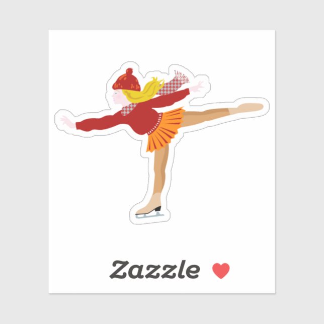 Cartoon Girl Ice Skating Winter clipart (Sheet)