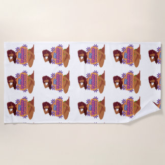 Cartoon girl my favourite person beach towel