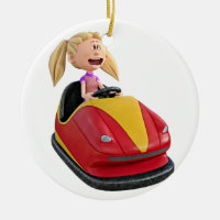 Cartoon Girl n a Bumper Car