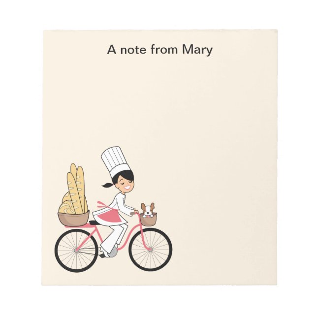 Cartoon Girl Recipe Notepad (Front)