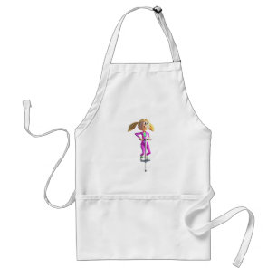 Cartoon Girl Riding a Pogo Stick Standard Apron