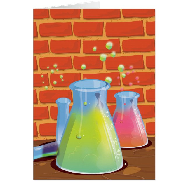 Cartoon Glass Science equipment on a bench (Front)