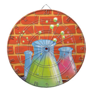 Cartoon Glass Science equipment on a bench Dartboard