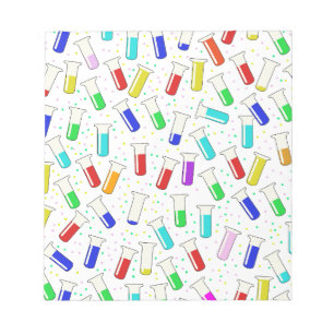 Cartoon glass test tubes notepad